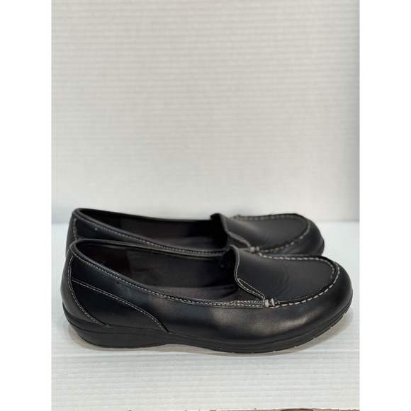 Comfort Plus by Predictions Womens Black Size 7.5W Loafers Flats Slip On Shoes